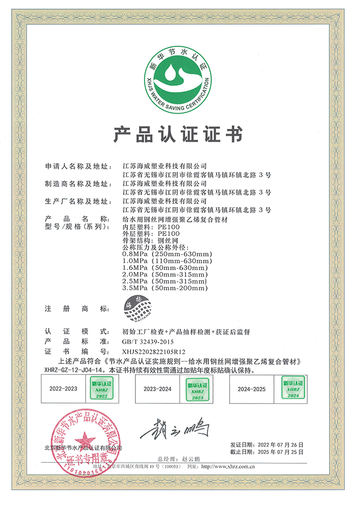 新華節(jié)水認證