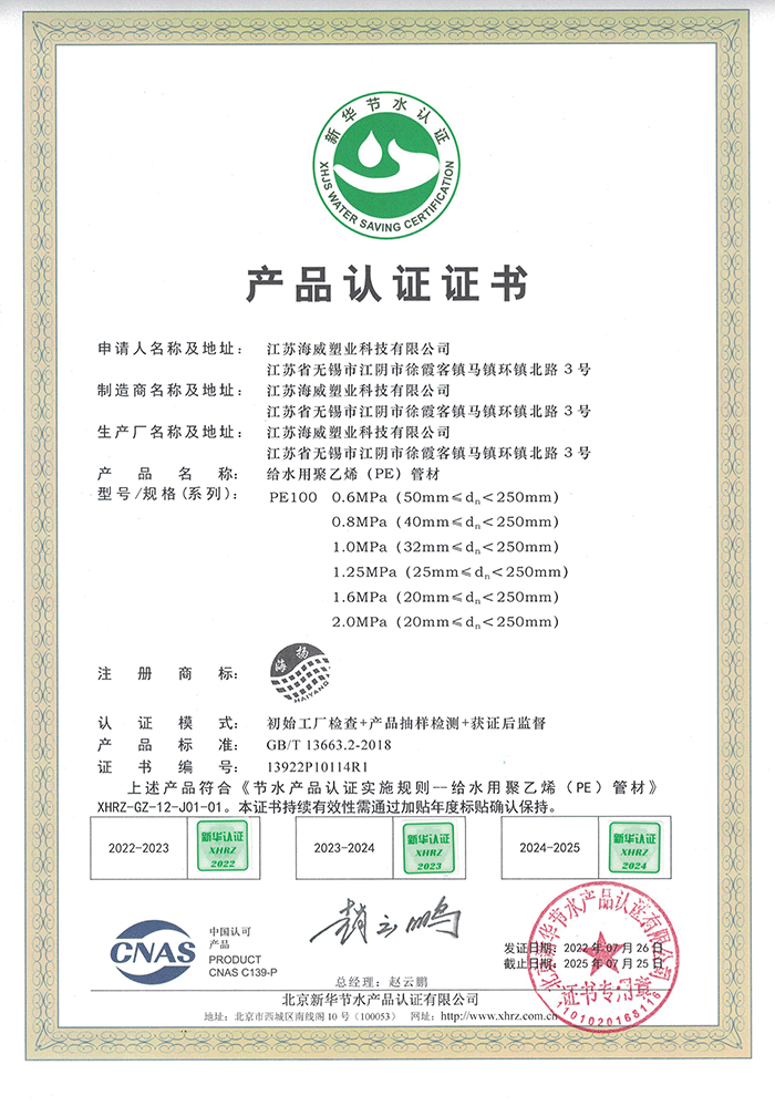 新華節(jié)水認證